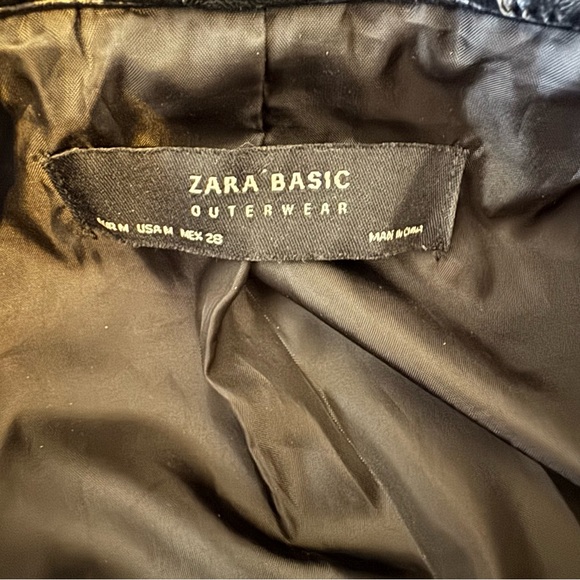 Zara Black Leather Biker Jacket - Picture 7 of 8